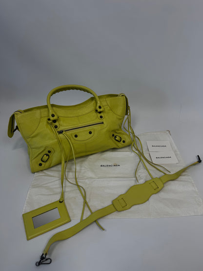 Balenciaga Agneau Classic Hardware Part Time Bag - Yellow
