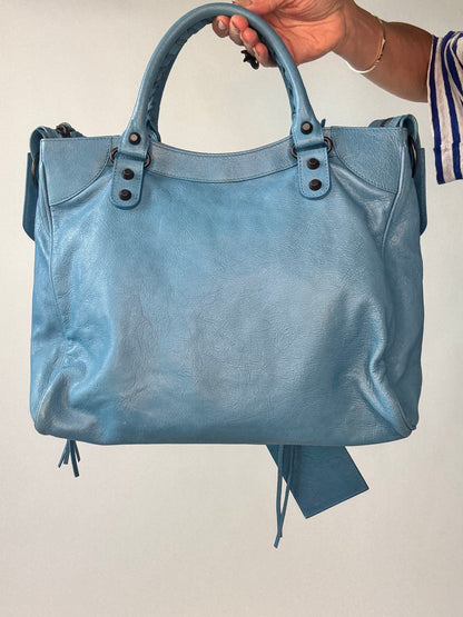 Balenciaga Agneau Classic Velo Bleu -  Indigo Hand Bag