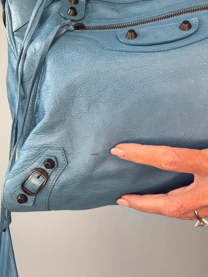 Balenciaga Agneau Classic Velo Bleu -  Indigo Hand Bag
