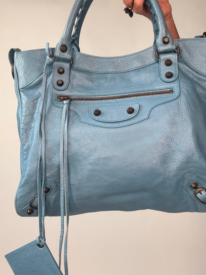 Balenciaga Agneau Classic Velo Bleu -  Indigo Hand Bag