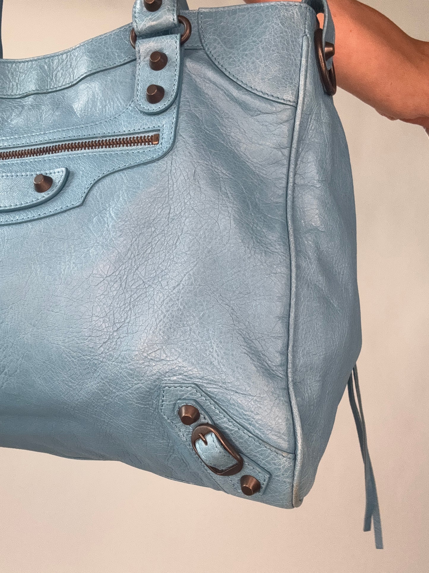 Balenciaga Agneau Classic Velo Bleu -  Indigo Hand Bag