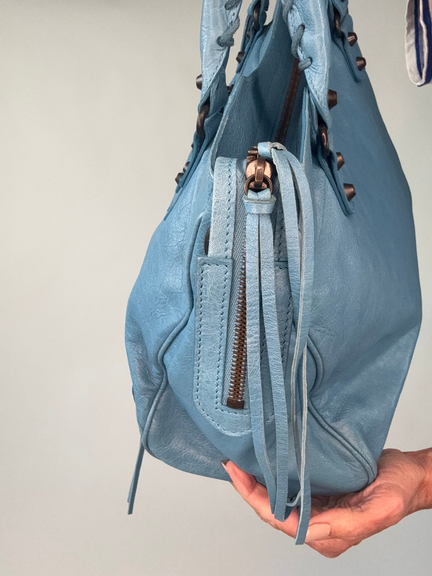 Balenciaga Agneau Classic Velo Bleu -  Indigo Hand Bag