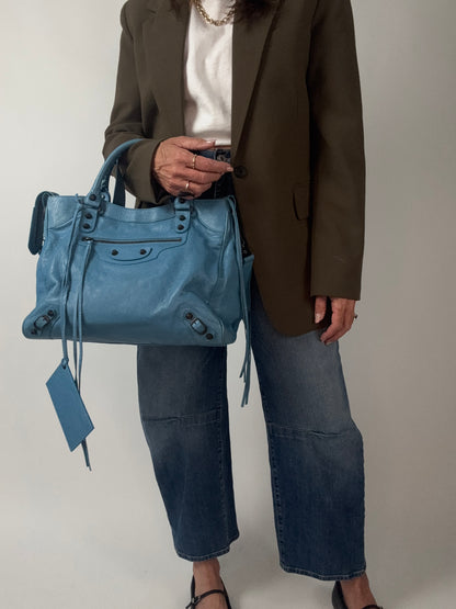 Balenciaga Agneau Classic Velo Bleu -  Indigo Hand Bag