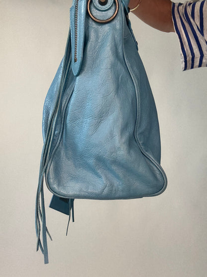 Balenciaga Agneau Classic Velo Bleu -  Indigo Hand Bag