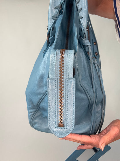 Balenciaga Agneau Classic Velo Bleu -  Indigo Hand Bag