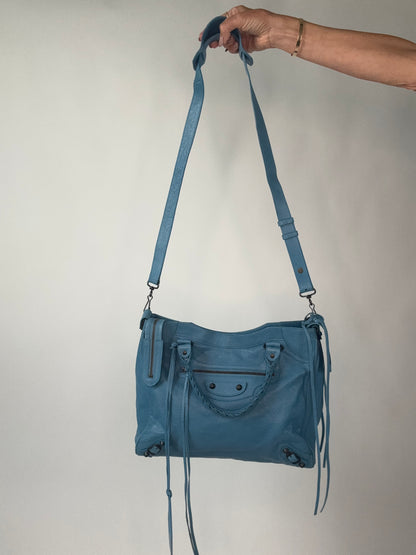 Balenciaga Agneau Classic Velo Bleu -  Indigo Hand Bag