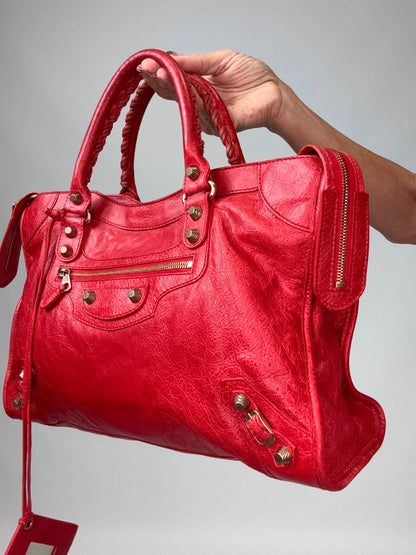 Balenciaga Agneau Giant 12 City - Rouge Lipstick