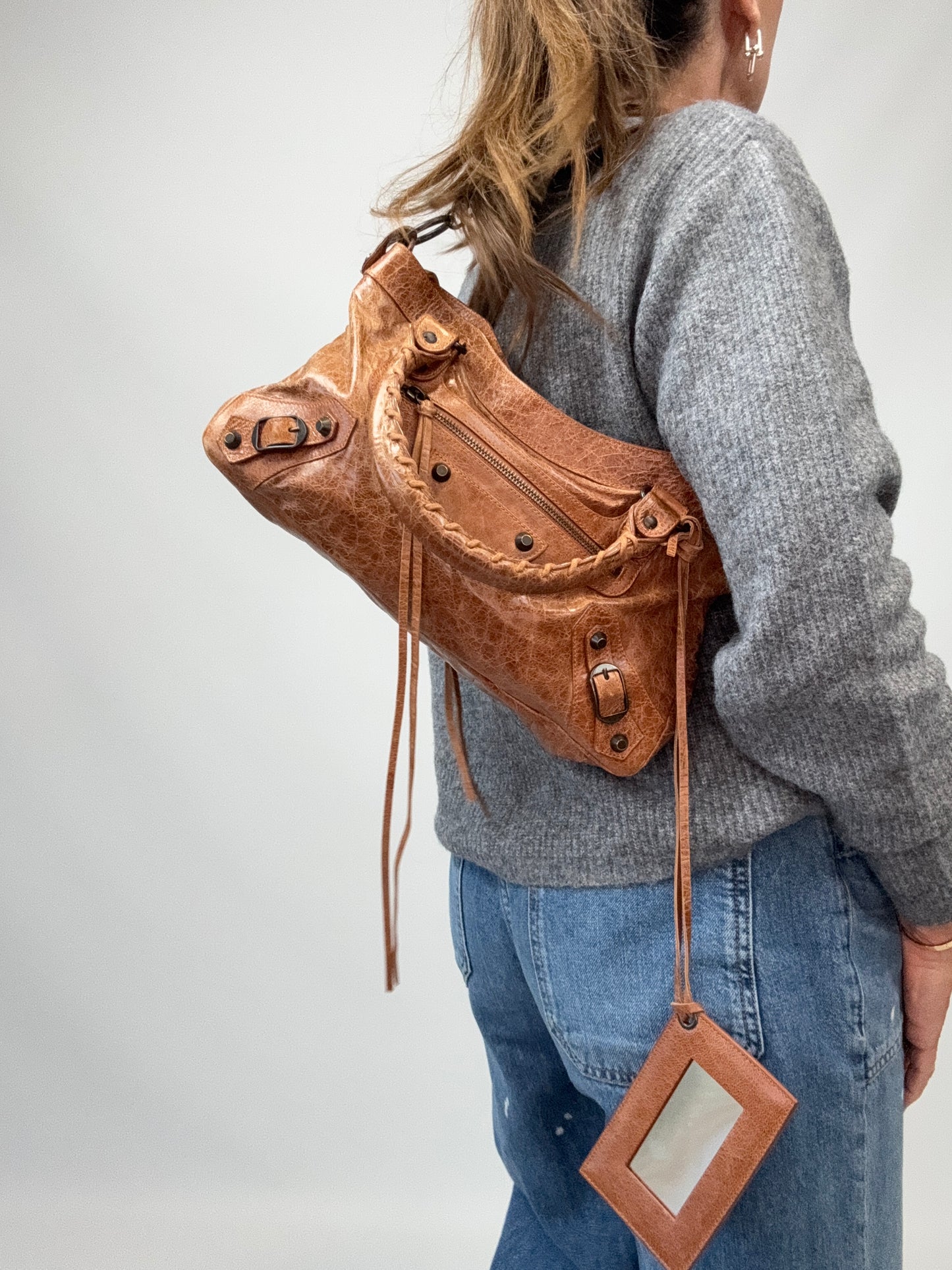 Balenciaga The First 2Way Shoulder Handbag - Brown