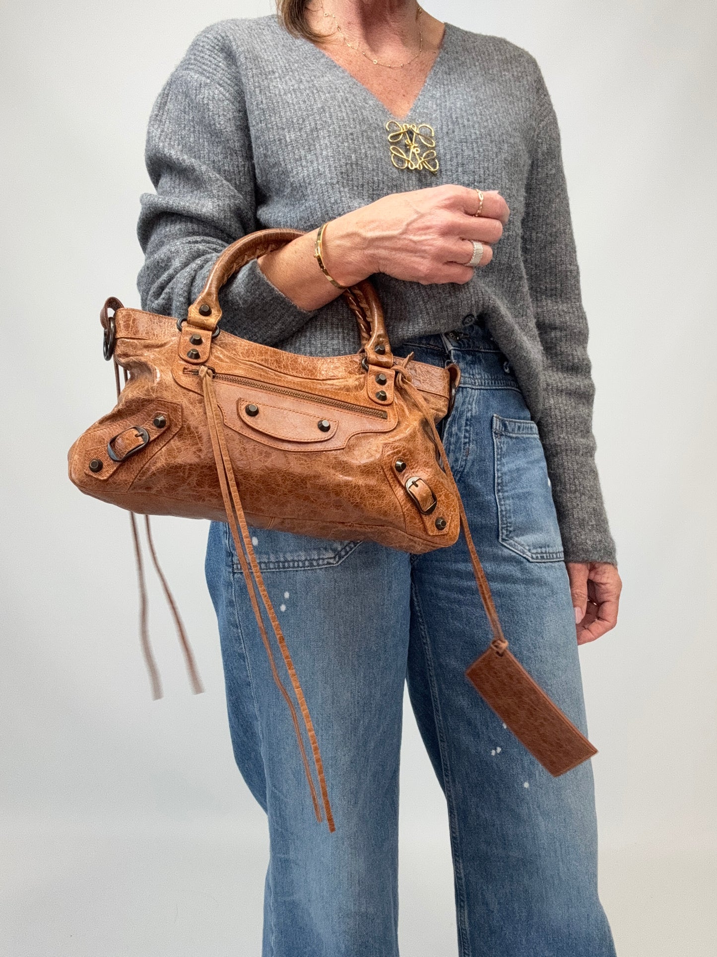 Balenciaga The First 2Way Shoulder Handbag - Brown