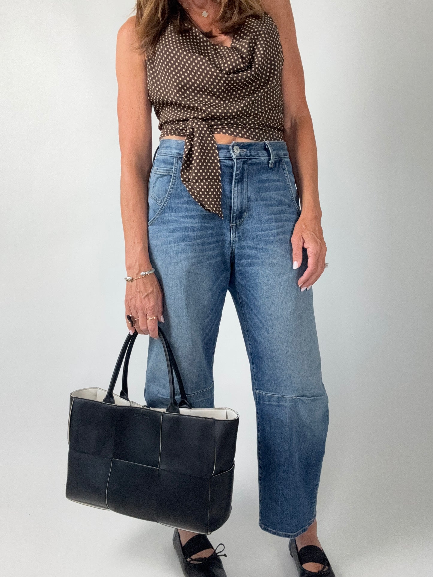 Bottega Veneta Nappa Intrecciato Arco Tote - Medium / Black