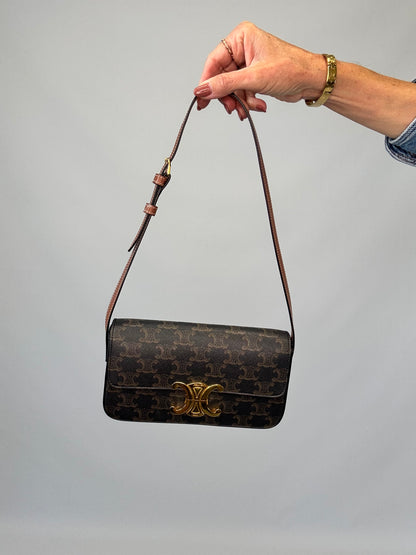 Celine Claude Triomphe Canvas Shoulder Bag