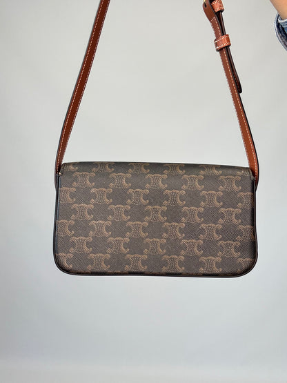 Celine Claude Triomphe Canvas Shoulder Bag