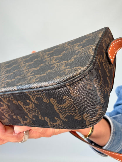 Celine Claude Triomphe Canvas Shoulder Bag