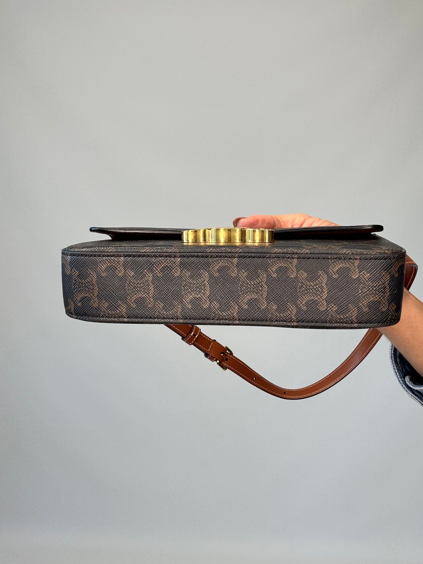 Celine Claude Triomphe Canvas Shoulder Bag