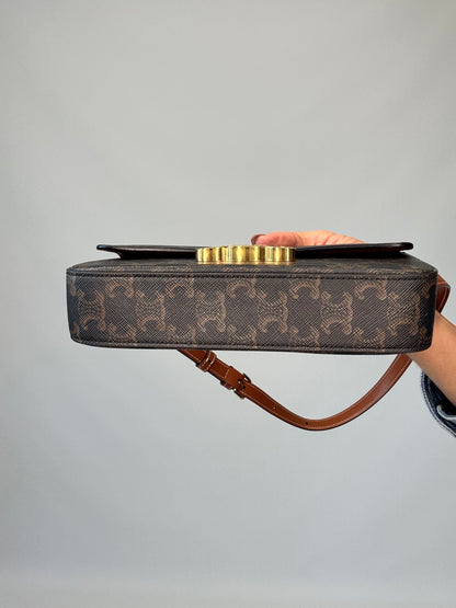 Celine Claude Triomphe Canvas Shoulder Bag