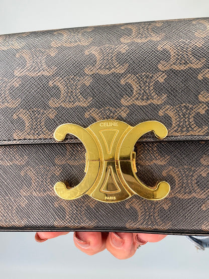 Celine Claude Triomphe Canvas Shoulder Bag