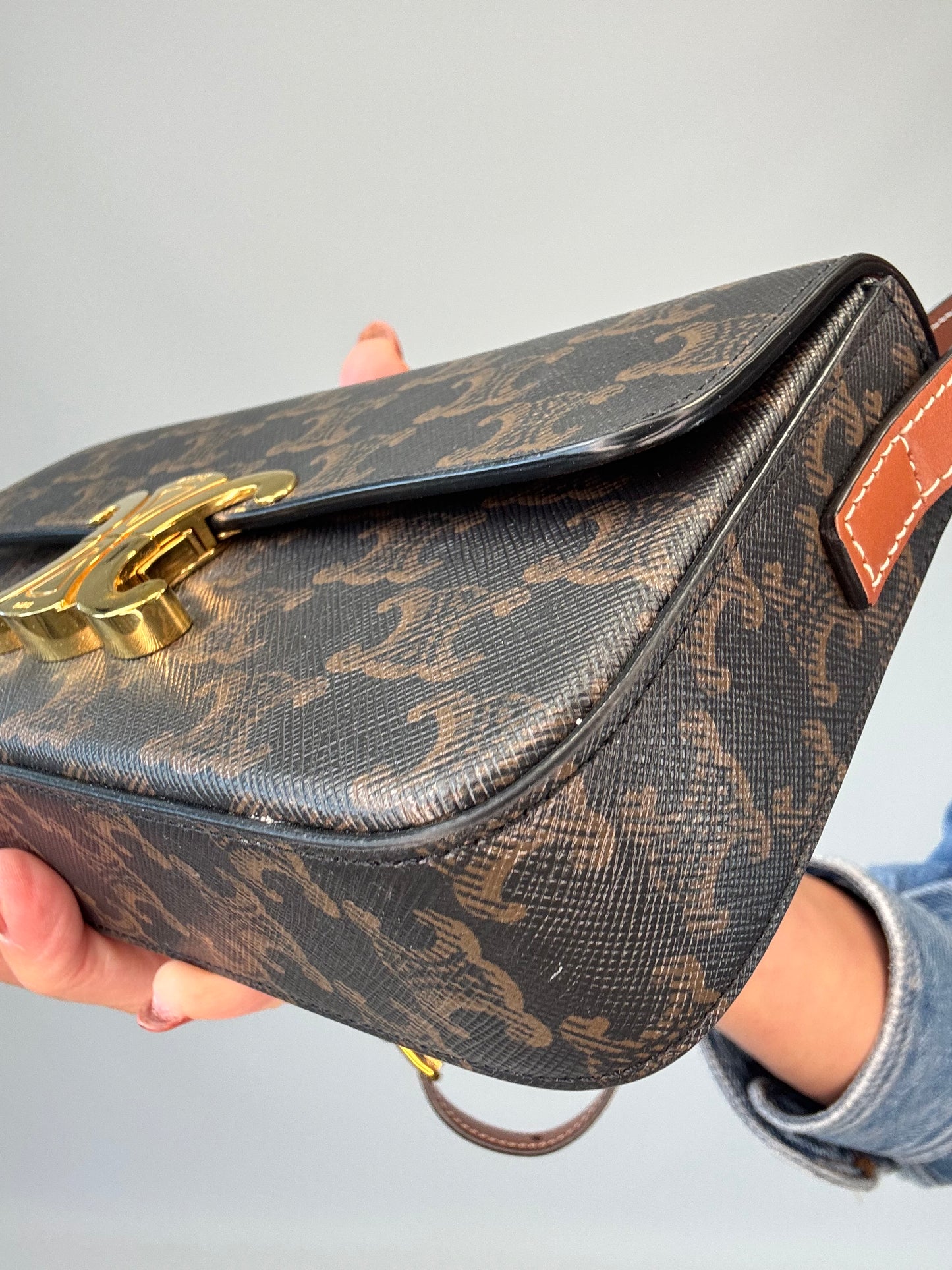 Celine Claude Triomphe Canvas Shoulder Bag