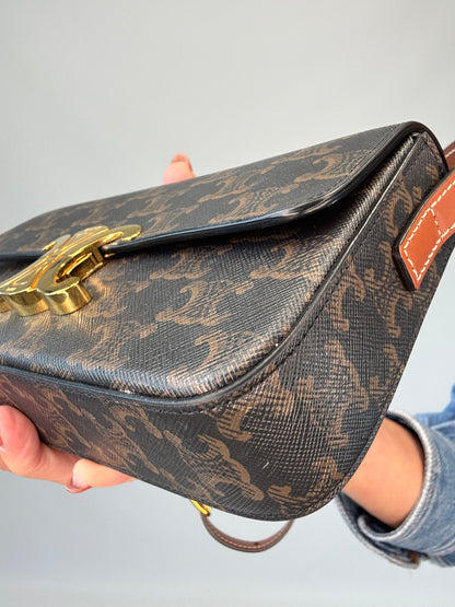 Celine Claude Triomphe Canvas Shoulder Bag