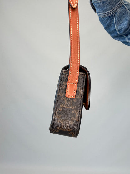 Celine Claude Triomphe Canvas Shoulder Bag