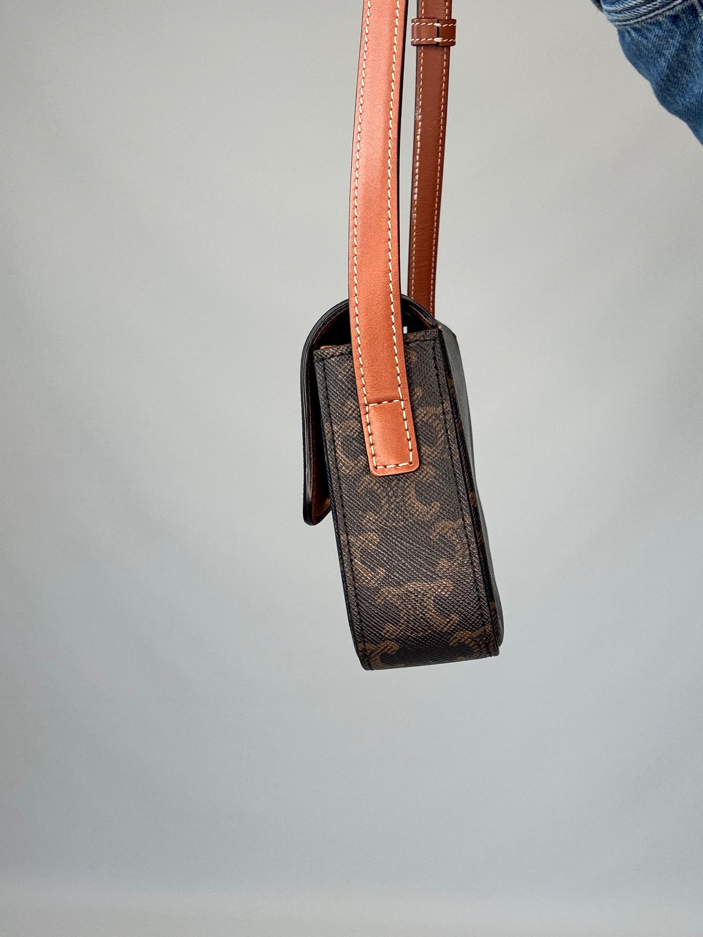 Celine Claude Triomphe Canvas Shoulder Bag