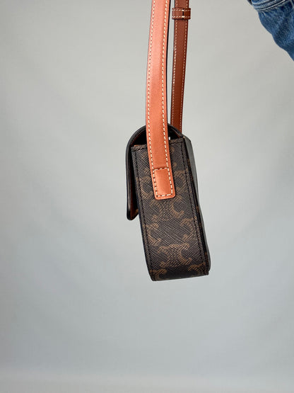 Celine Claude Triomphe Canvas Shoulder Bag