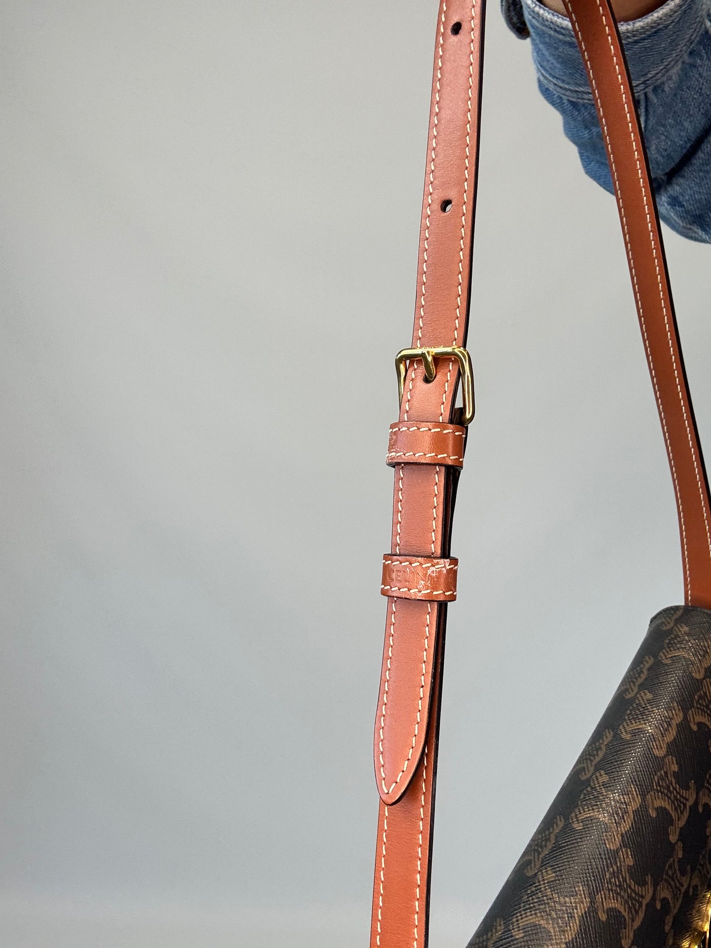Celine Claude Triomphe Canvas Shoulder Bag