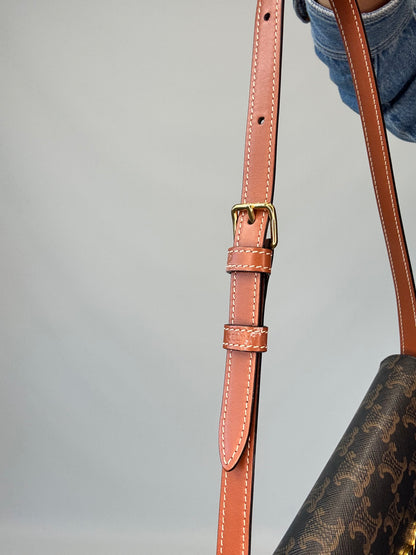Celine Claude Triomphe Canvas Shoulder Bag