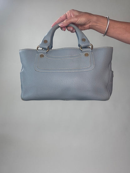 Celine Leather Triomphe Boogie Bag - Light Blue