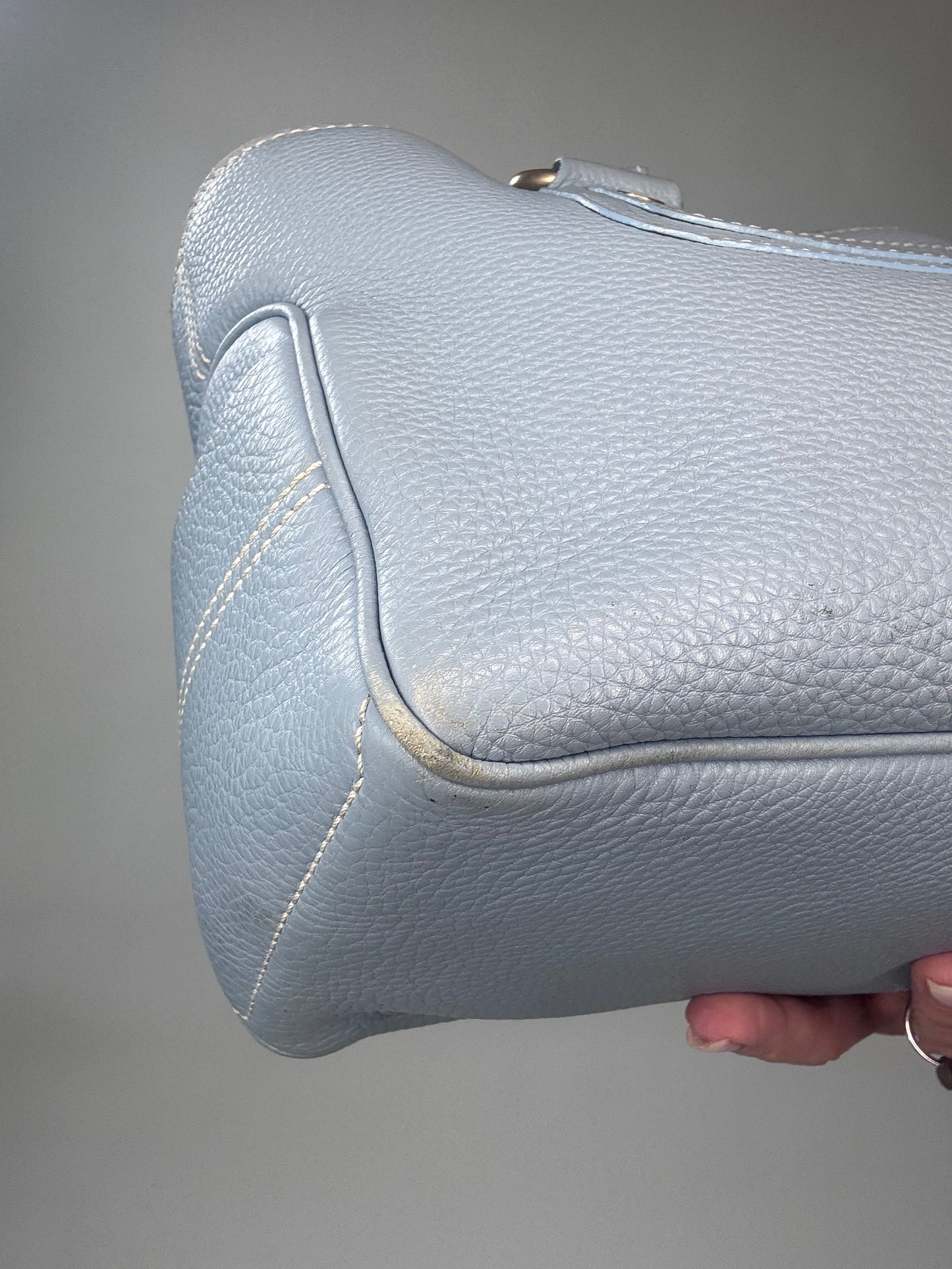 Celine Leather Triomphe Boogie Bag - Light Blue