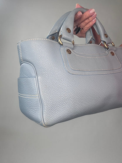 Celine Leather Triomphe Boogie Bag - Light Blue
