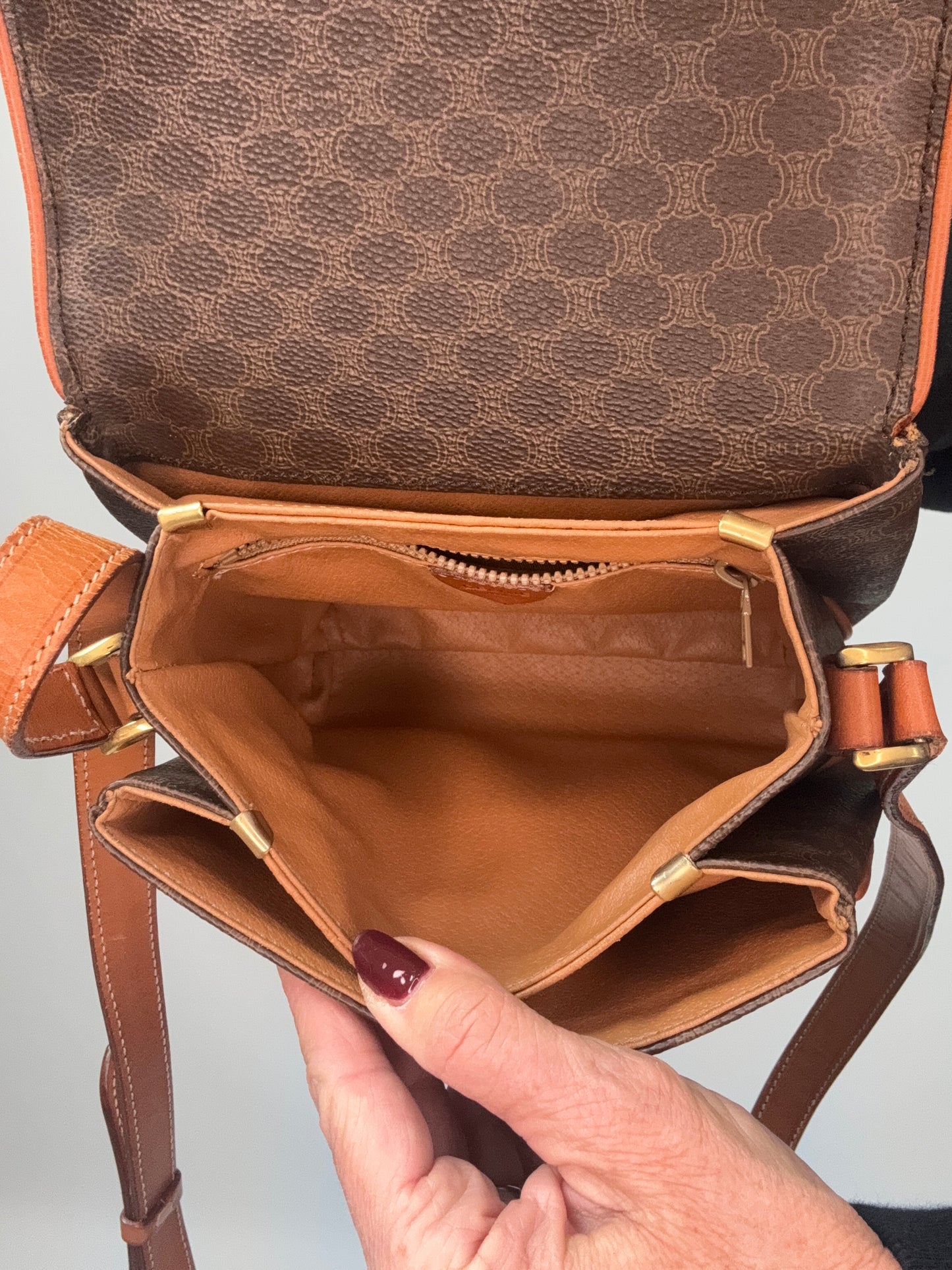 Celine Macadam Canvas Triomphe Shoulder Bag