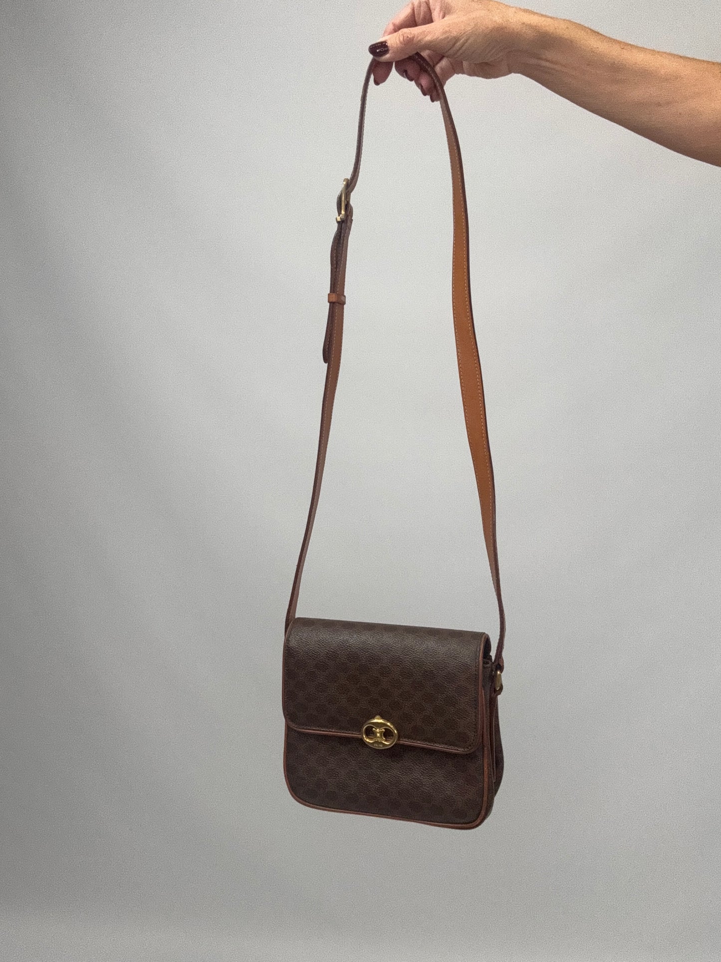 Celine Macadam Canvas Triomphe Shoulder Bag