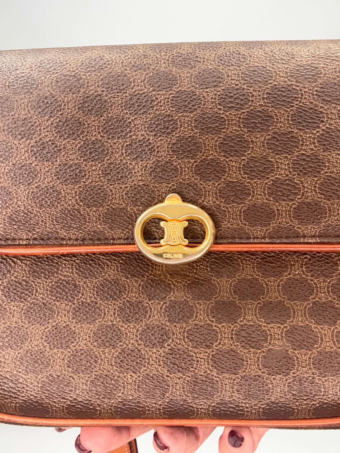 Celine Macadam Canvas Triomphe Shoulder Bag