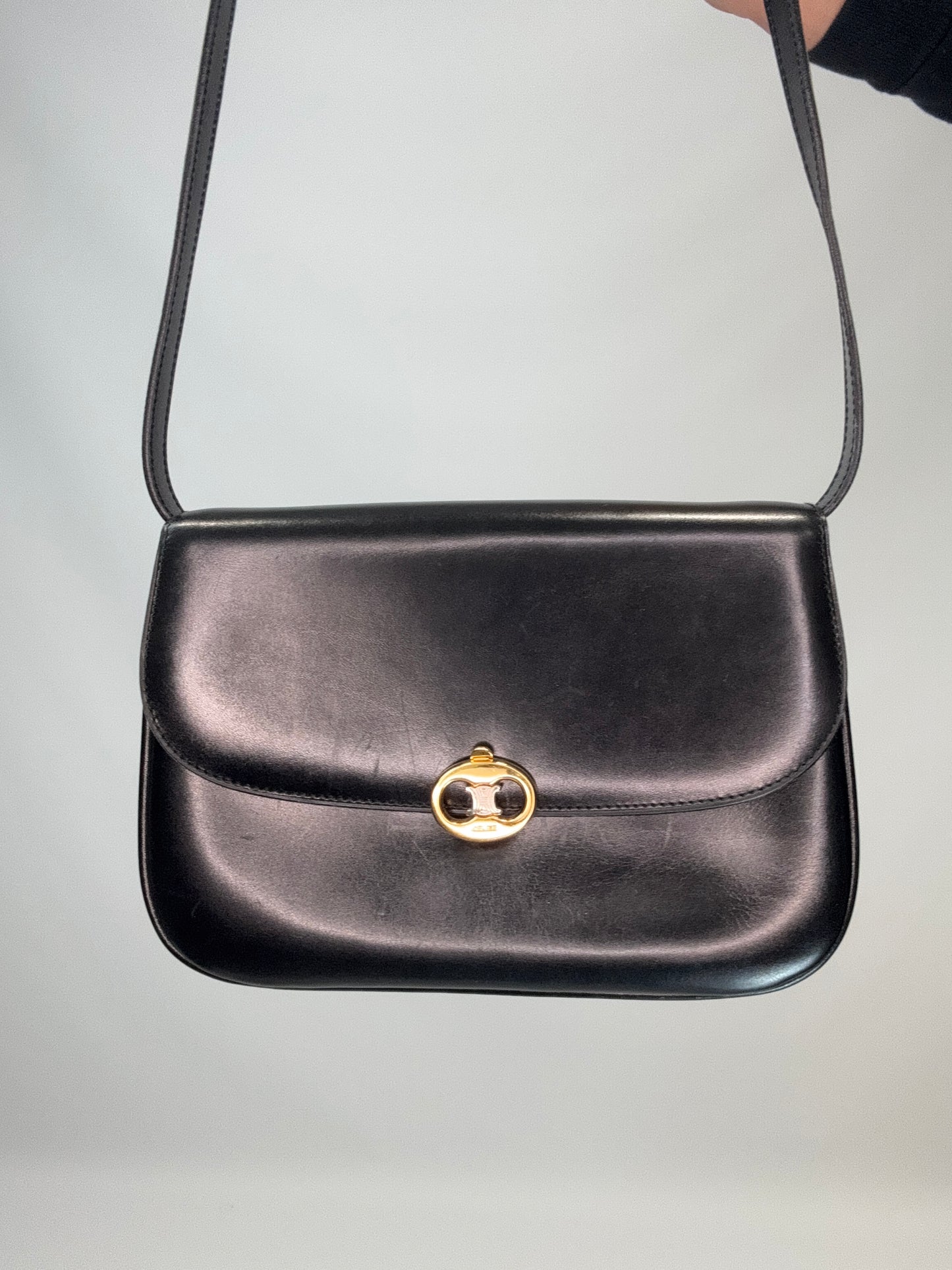 Celine Triomphe Shoulder Bag - Black / Vintage