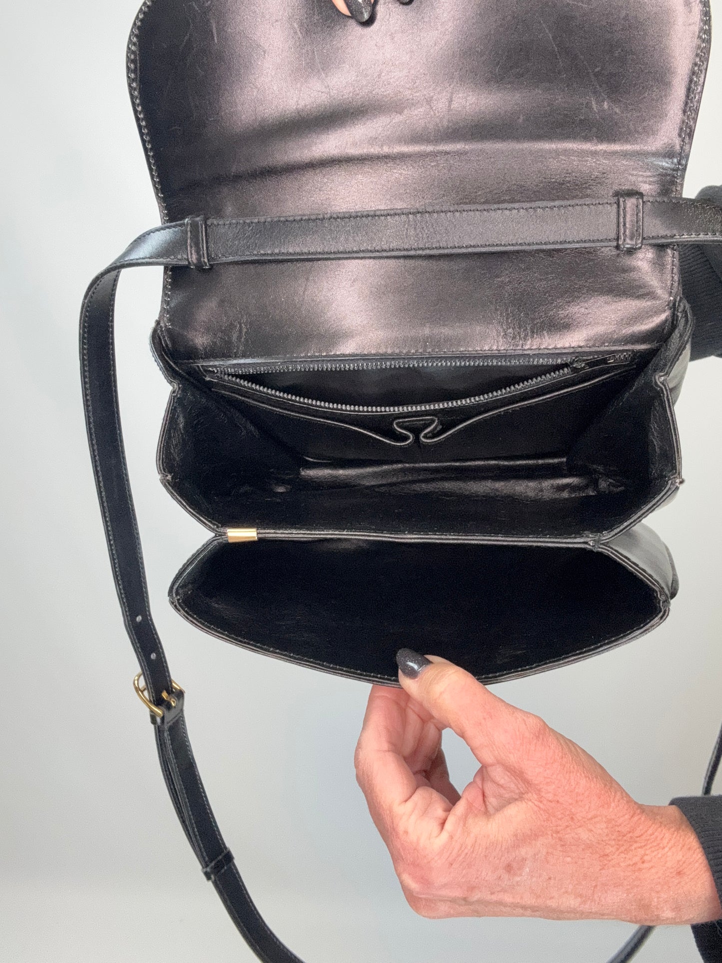 Celine Triomphe Shoulder Bag - Black / Vintage