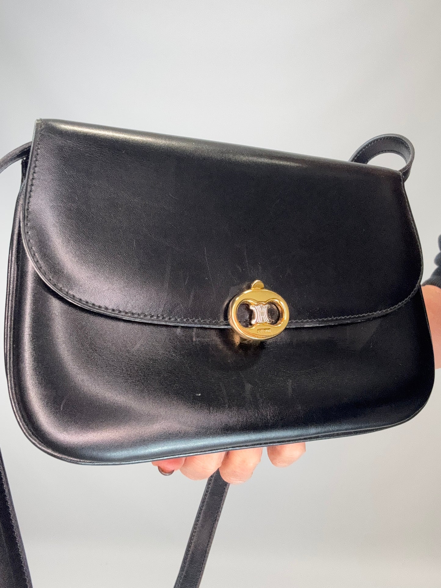 Celine Triomphe Shoulder Bag - Black / Vintage