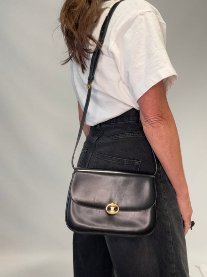 Celine Triomphe Shoulder Bag - Black / Vintage