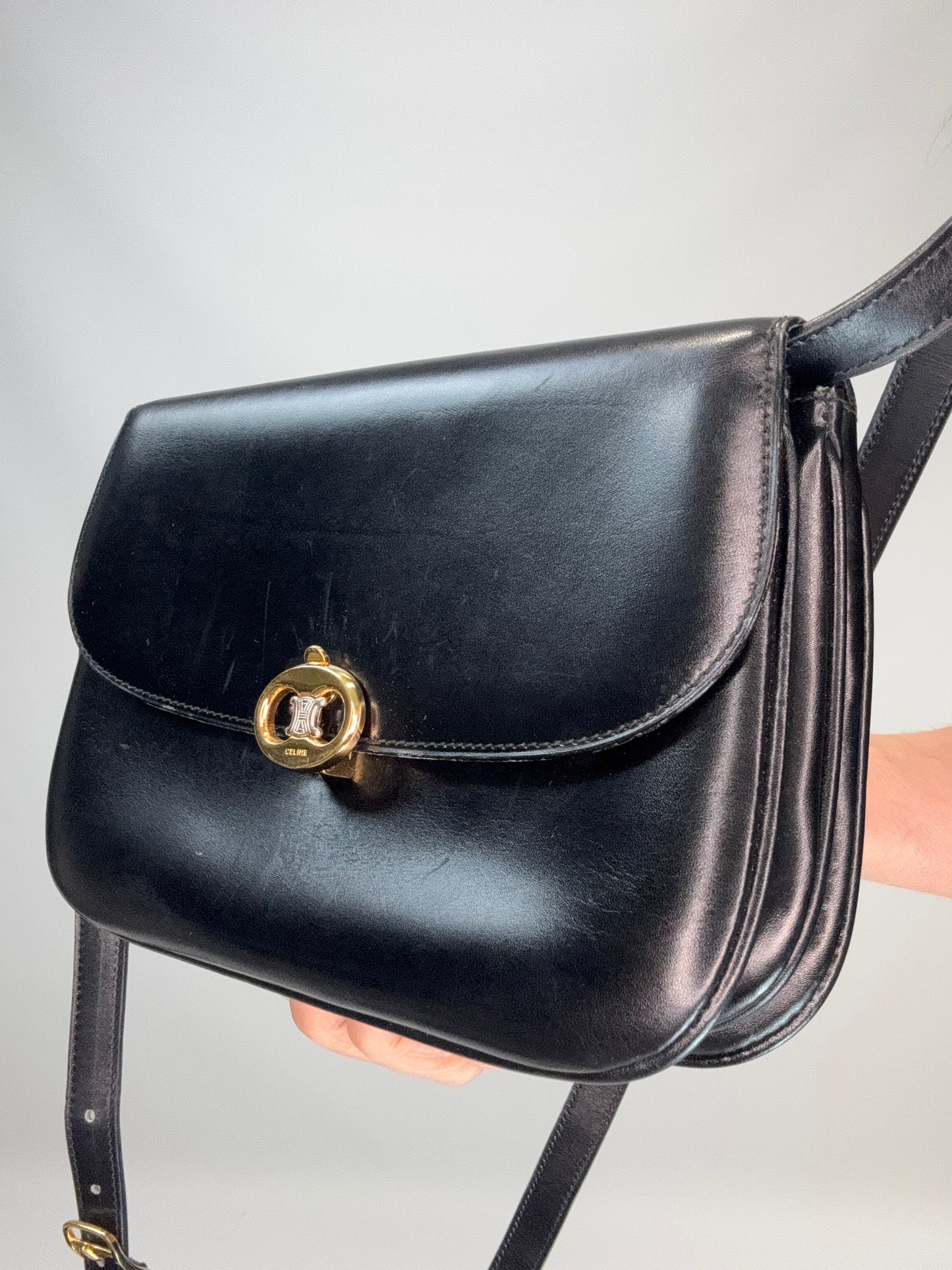 Celine Triomphe Shoulder Bag - Black / Vintage