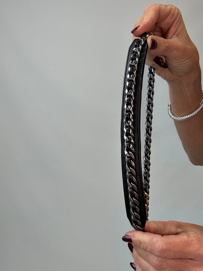 Chanel 19 Lambskin Quilted Phone Holder w/Chain - Black