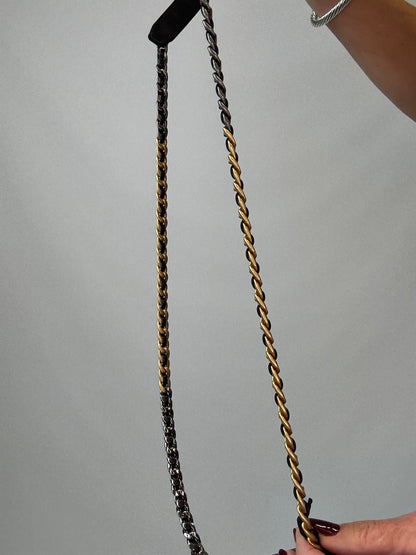 Chanel 19 Lambskin Quilted Phone Holder w/Chain - Black