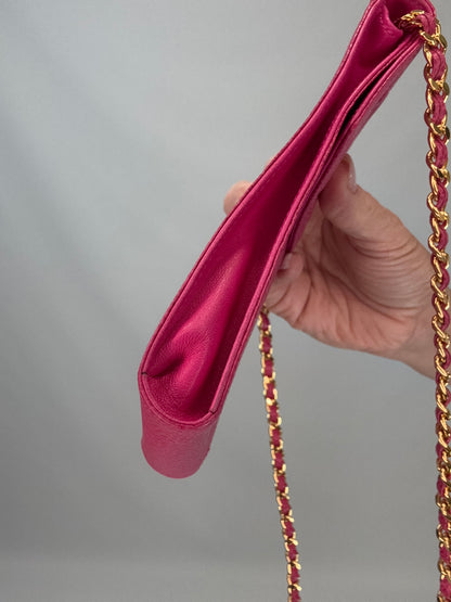 Chanel Caviar CC Phone Holder Crossbody - Pink