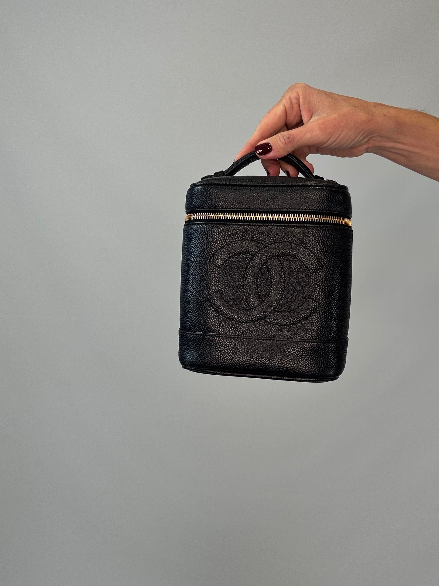 Chanel Caviar Vanity Cosmetic Case - Black