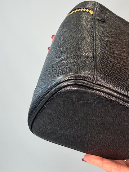 Chanel Caviar Vanity Cosmetic Case - Black