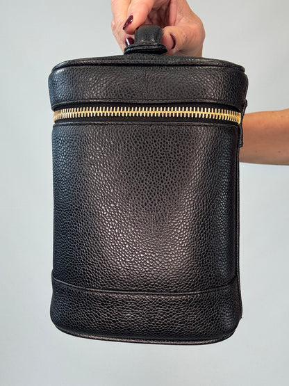 Chanel Caviar Vanity Cosmetic Case - Black
