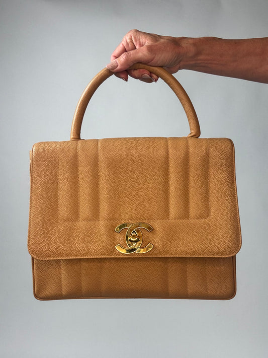 Vintage Chanel Caviar Vertical Kelly Flap Bag