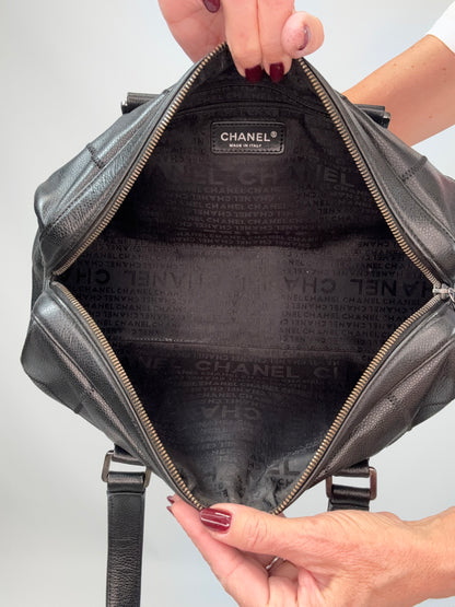 Chanel Choco Bar Mini Boston Handbag - Black