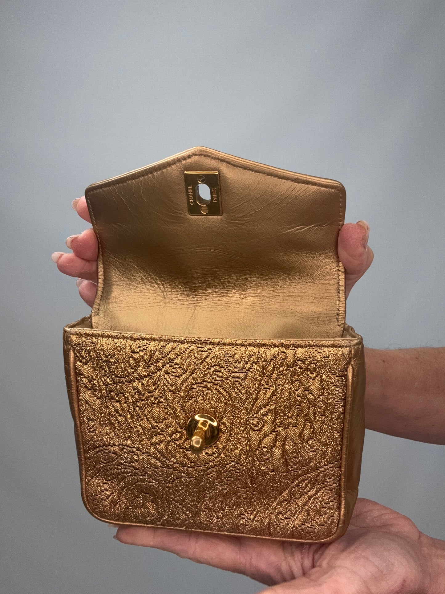 Chanel Coco Mark Nishijin-ori Waist Pouch - Gold