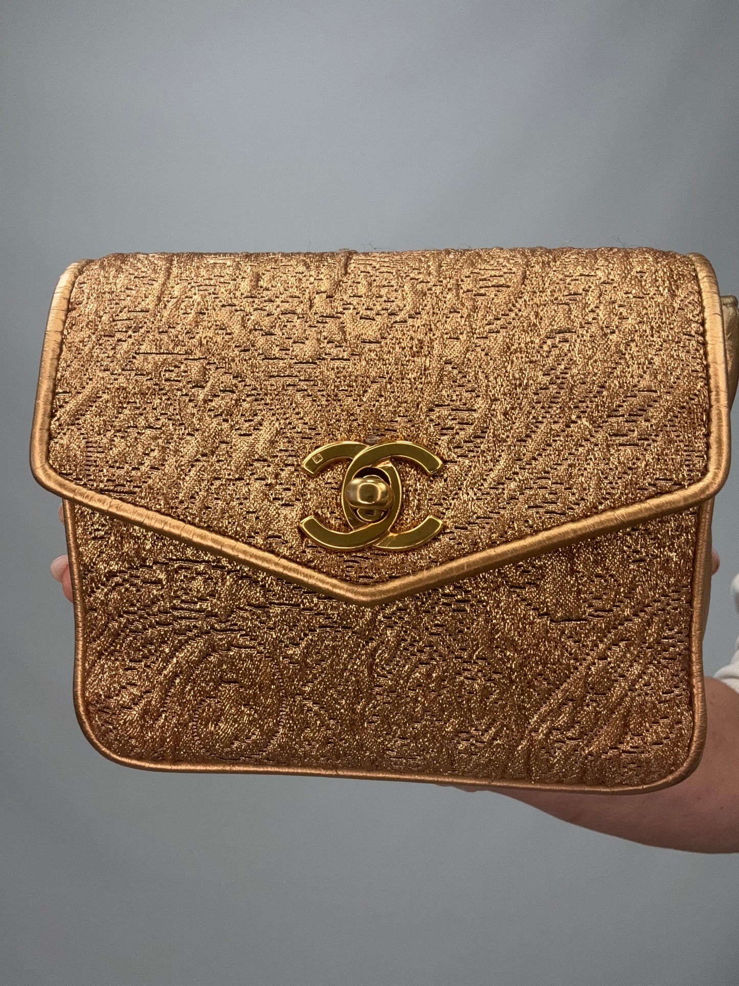 Chanel Coco Mark Nishijin-ori Waist Pouch - Gold