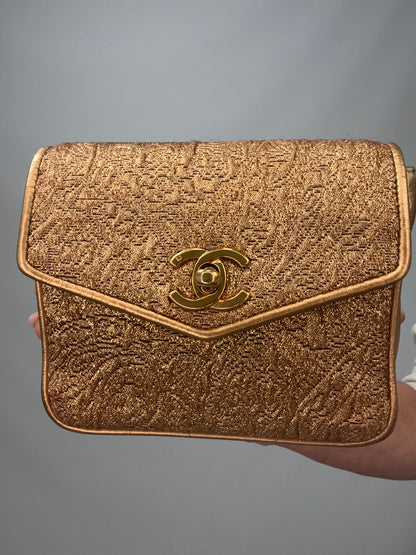 Chanel Coco Mark Nishijin-ori Waist Pouch - Gold