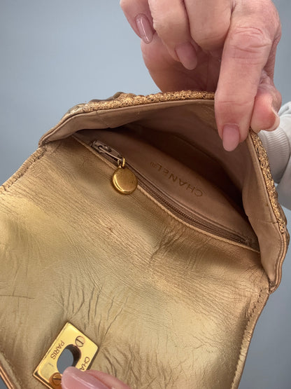 Chanel Coco Mark Nishijin-ori Waist Pouch - Gold